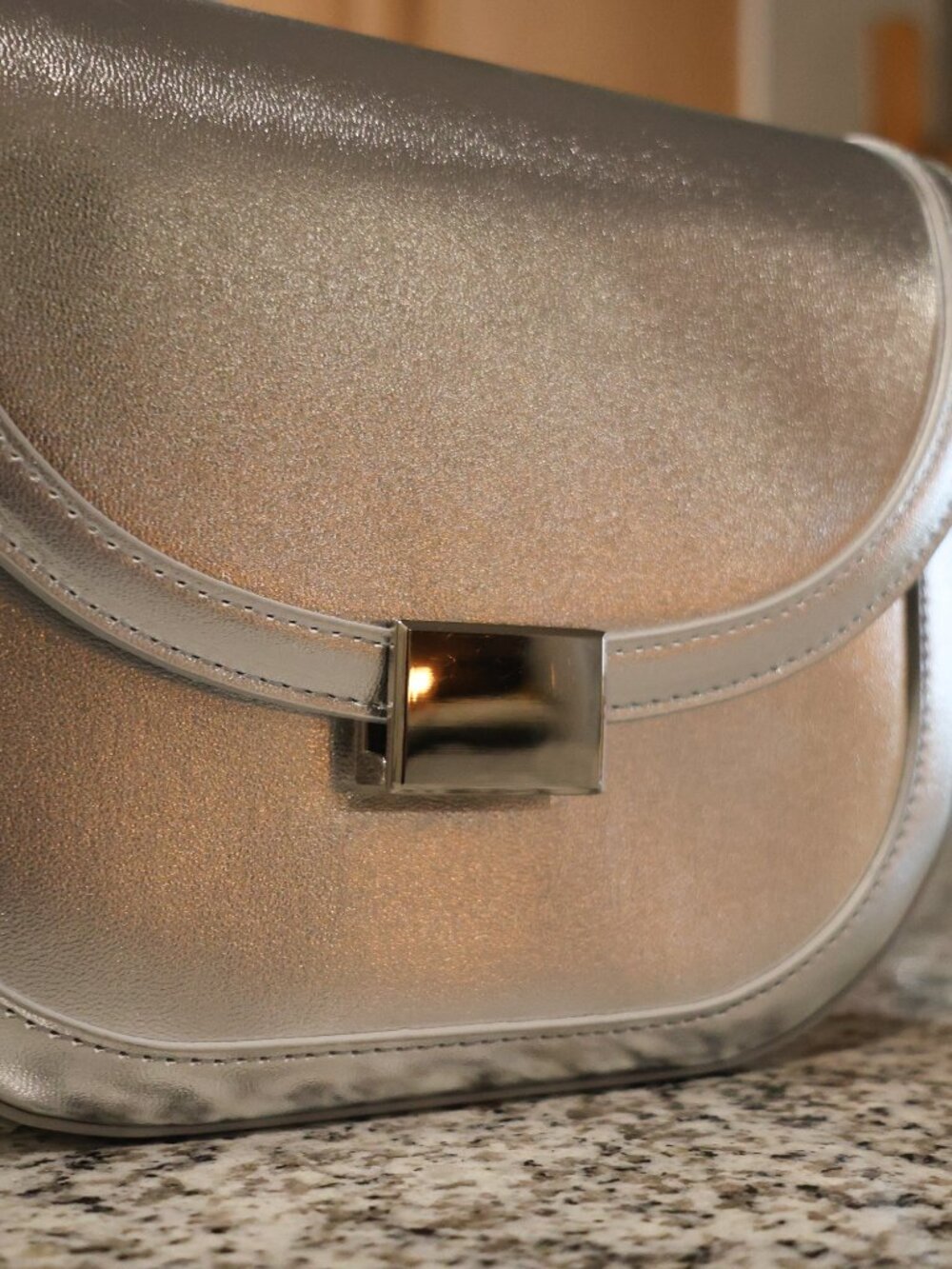 Loft Silver Metallic Crossbody Bag - Picture 2 of 13
